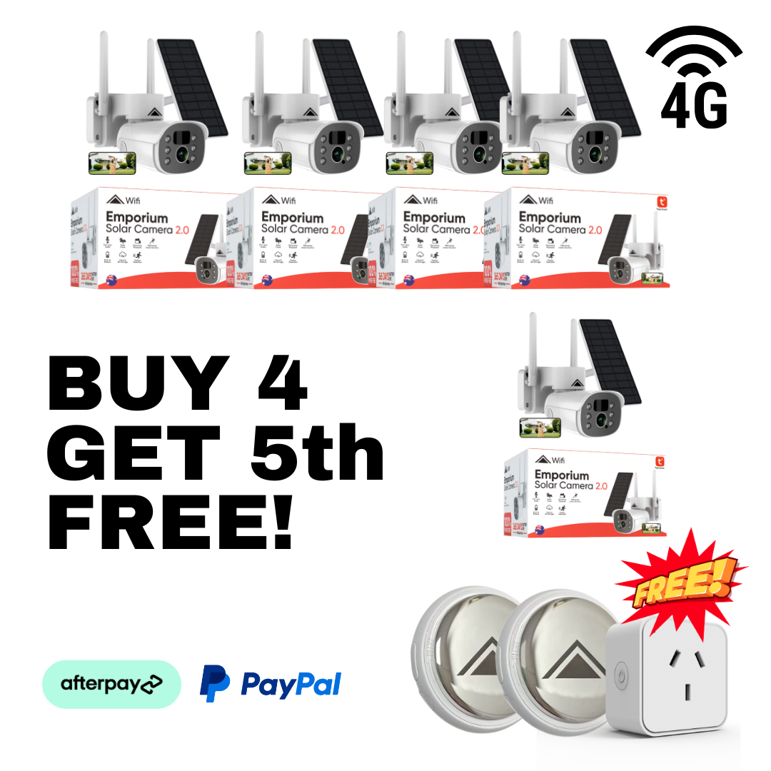 5 x Emporium Hut Solar Camera Pro 2.0 (4G Sim not included) Bundle